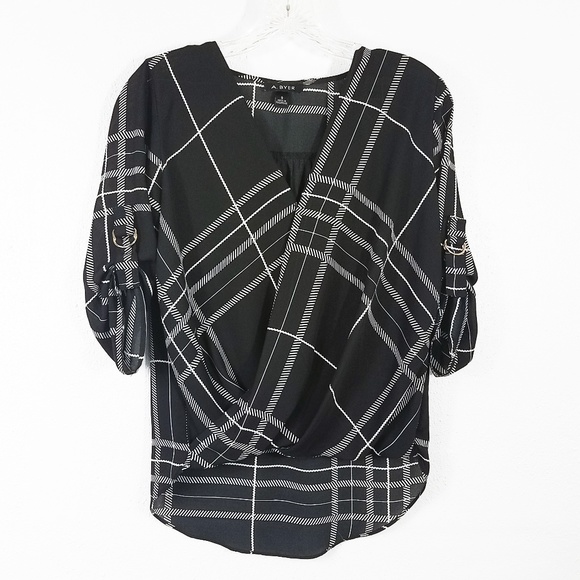 A. Byer Tops - A. Byer Cross Over Hi Lo Women's Blouse Shirt Top
